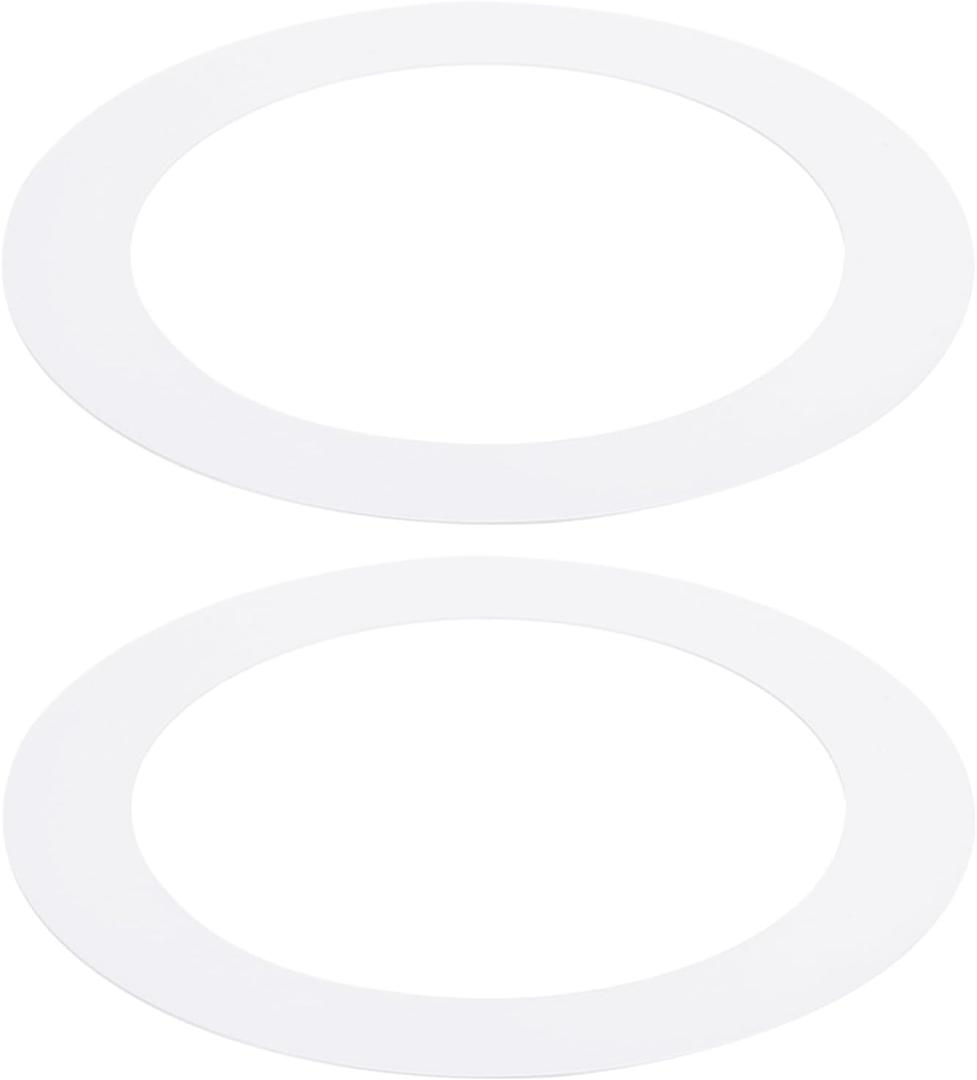 PATIKIL 8.27" ID 10.43" OD Goof Rings for Recessed Light, 2 Pack Matte White Goof Metal Trim Ring Lighting Fixture for Ceiling Wall Recessed Can Downlights