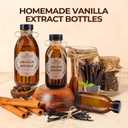 8oz Amber Glass Bottle with Lids, 3 Pack Glass Bottles for Vanilla Extract