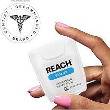 REACH Waxed Dental Floss, Cinnamon, Plaque Remover for Teeth, Shred Resistant, Floss Slides Smoothly, Easy to Use, Waxed, Deep Cleaning Teeth, Oral Care, PFAS Free, for Adults & Kids, 6 Pack, 55 yd