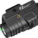 EZshoot 800 Lumens Pistol Light Laser Combo Rechargeable, Pistol Flashlight with Slidable Rail Compatible with Glock and Picatinny Rail, Gun Light with Green Laser Beam