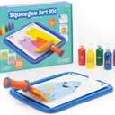 Educational Insights Squeegee Art Kit - DIY Crafts for Kids Ages 4-8, Squeegee Painting Kit for Kids, Arts and Crafts Projects, Mess Free Art Activities, Fun Craft Kits, Paint Supplies Included