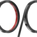 uxcell 2pcs Stainless Steel Wall Molding Trim, 10Ft x 0.39 Inch, Peel and Stick Metal Trim, Self-Adhesive Mirror Trim for Wall Ceiling, Fireplace, Mirror Edging, Mirrored Black