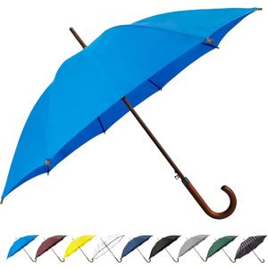 SoulRain 48" Large Umbrella Windproof Stick Umbrellas for Rain, Automatic Open, Vintage Cane Royal Blue Umbrella with Classic Wooden Handle & Shaft, for Women & Men(Royal Blue)