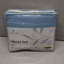 LuxClub 6 PC Full Size Sheet Set Sheets Deep Pockets 18" Eco Friendly Wrinkle Free Cooling Sheets Machine Washable Hotel Bedding Silky Soft - Light Blue Full