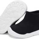 Engtoy Baby Shoes & Socks - Non-Slip Breathable Slippers with Soft Rubber Sole - Baby Boys & Girls Slip On Sneakers (0-9 Months Infant, All Black)