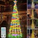 [11 Modes & Timer] 6 FT LED Christmas Tree Cone Lights Color Changing, 180 LED Outdoor Christmas Cone Tree with 11 Modes Timer Remote for Indoor Outside Yard Porch Xmas Decor Multicolor & Warm White