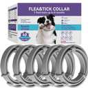 Wiiks&Wooks Flea and Tick Collar for Dogs, 5 Packs Flea Collar for Dogs with Natural Essential Oils, Waterproof & Adjustable Flea and Tick Prevention Collar for Small Medium Large Dogs & Puppies
