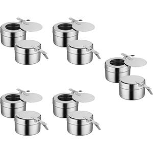DOITOOL 10 Pack Chafing Fuel Holder - Stainless Steel Fuel Holders with Safety Cover - Buffet Warmer Canned Heat Box for Buffet Barbecue Party Supplies