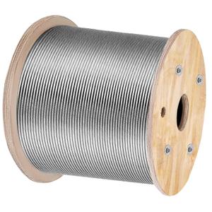VEVOR 5/32 Stainless Steel Cable, 500FT T316 Wire Rope 1x19 Marine Grade Steel Cable for Deck Railing Brackets Handrail Stair DIY Balustrade