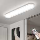 ADISUN Modern LED Ceiling Light Dimmable Linear Ceiling Light 39.4in Semi Flush Mount Long Lights with Remote Control and Side Lighting for Living Room Kitchen Dining Room