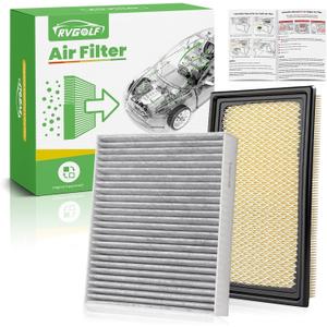 Engine+Cabin Air Filters Fit for Explorer 2011-2019, 3.0T Flex 2010-2019, Fusion 2010-2012 3.5L, Taurus 2009-2019, MKT 2010-2019 Engine Air Filter Replace CF11176 CA10242
