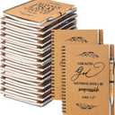 Kosiz 60 Pcs/ 30 Set Christian Gift Bulk A5 Spiral Notebook 5.5"x8.3" Christian Prayer Journal Bible Ballpoint Pen Religious Mothers day Church Gift for Women Women's Day Sunday School Teacher (Brown)