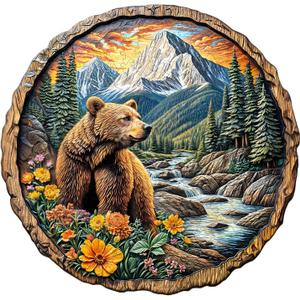Wooden Puzzles for Adults,Bear Wood Jigsaw Puzzles Gifts,11.4"x11" - 200pcs, Medium