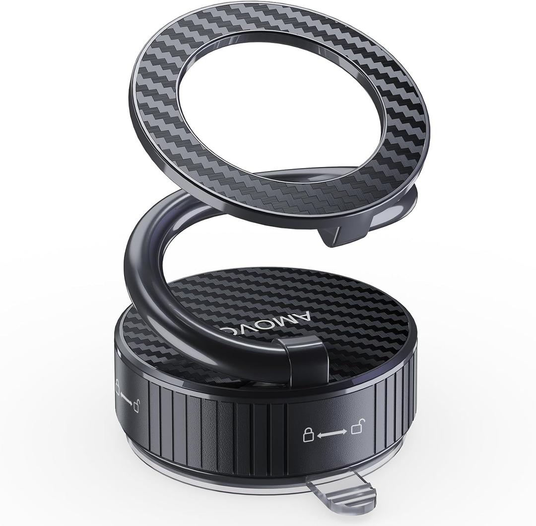 Magsafe Car Mount, Magnetic Phone Older,N55 Super Strong Suction Cup, 360 Adjustable, Portable Foldable Phone Holder for Your Car