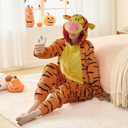 Adult Onesie Pajamas Unisex Animal One-Piece Cartoon Costume Cosplay Homewear Sleepwear Partywear For Men Women (Orange, XL)