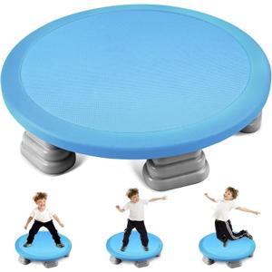 Kids Universal Trampoline Bounce Board Sensory Trampoline IndoorRound Bounce Trampoline with Non-Slip BaseBounce Board for KidsKids Sensory Balance Training Equipment, Blue