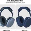 Silicone Case Cover for AirPods Max Headphones, Ear Pad Case Cover/Ear Cups Cover/Headband Cover for AirPods Max (USB C/Lightning) (2024/2020), Anti-Scratch Protector Accessories for Apple AirPods Max (Navy Blue)