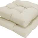 Patio Outdoor Chair Cushions Set of 2 Waterproof 19.5" x 19.5" x5" Outdoor Chair Cushion with Thick PP Cotton Resistant Patio Furniture Pads for Indoor & Outdoor Patio Furniture Seat, Cream