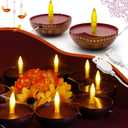 alikiki Diwali Diyas String Lights Decor - 10 LED Diyas Lights USB Operated Indian Pooja Room Home Office Mandir Puja Gifts Hindu Wedding Light