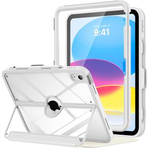 MoKo for iPad (A16) 11th/10th Generation Case 2025/2022 with Pencil Holder
For iPad 11/10.9-Inch Case, Full Heavy Duty Clear Cover, Built-in Screen Protector, Magnetic Multi-angle Stand, White