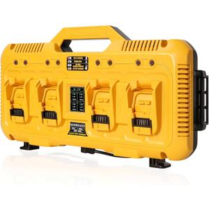 Upgraded 8A Fast Battery Charger Station for Dewalt Batteries, 4 Port 32A Total Output, 4X Faster Charging, DCB104 Charger, Fits 12V MAX, 20V MAX & Flex 20V/60V Batteries, Compatible with Toughsystem