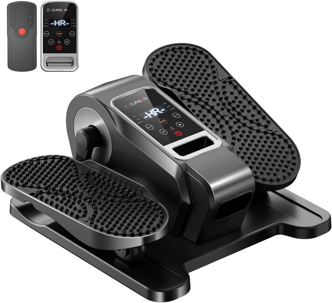 Under Desk Elliptical Machine, Electric Leg Exerciser as Seen on Tv for Seniors, Quiet Portable Seated Pedal Exerciser with Remote Control, 12 Speeds, Auto & HR Mode for Home Office