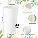 8 Pack Modern Round Vases Flower Buckets, 9.84 Inch Plastic Floral Flower Vases for Centerpieces Floral Display Decorative Buckets Table Home Bridal Shower Wedding Festival Decorations