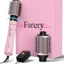 Farery 2-in-1 Blow Dryer Brush Set for Frizz-Free Blowout | 2-inch Rotating Hair Dryer Brush & 3-inch Hot Air Brush with Oval Barrel | 1000W for Fast Drying, Straightening, Volumizing & Smoothing