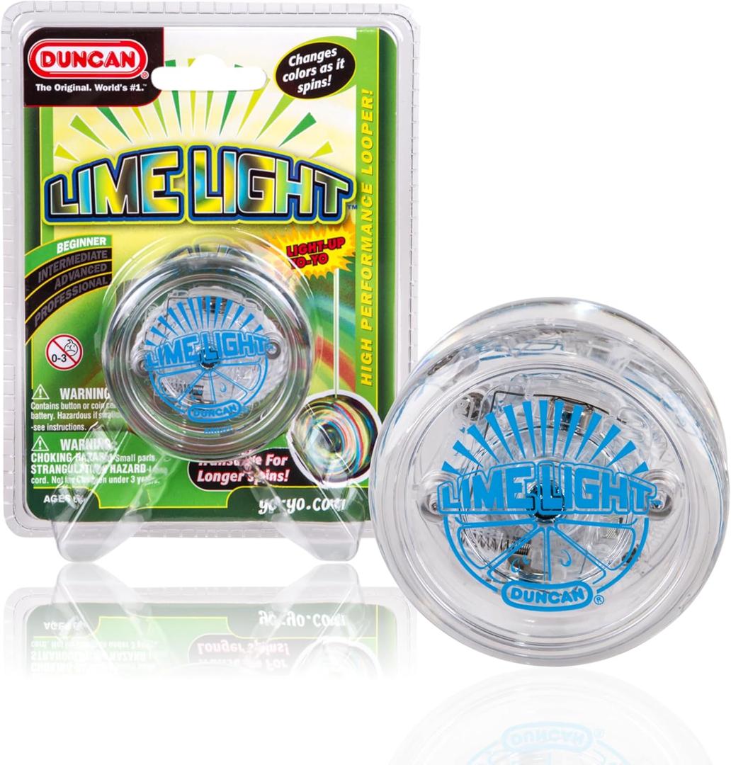 Duncan Toys Limelight LED Light-Up Yo-Yo, Beginner Level with LED Lights, Clear and Blue