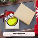 2 x MAPDTWO Softball Ornament - Softball Gifts for Girls, Players, Lovers, Team, Coaches, Teens - Sports Ornaments for Christmas Tree - Girls Sports Gifts 2025-2 Layered Wood Christmas Ornament 2025