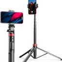 Eicaus 72'' Phone Tripod - Upgraded, Stable, and Portable Tripod for iPhone 15/14/13, Android, Cameras and Action Cameras (Black)