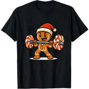 Gingerbread Man Christmas Workout T-Shirt