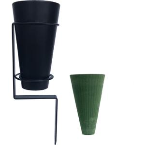 Cemetery Flower Vase with Stake, Grave Vase with Floral FoamGrave vases for Cemetery in ground,Black
