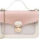 Girls Chain Shoulder Bag, Princess Handbag With Detachable Three-Layer Mezzanine - Birthday Gift (Stars Pink)