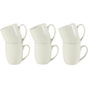 Gibson Home Great Essentials 16 Ounce Porcelain Coffee Mugs - Set of 6 - Cups for Latte, Hot Tea, Cappuccino, Mocha, Espresso, Cocoa