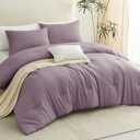 CozyLux Oversized King Comforter Set Dusty Purple, 3 Pieces 120x98 Solid Breathable Bedding Sets, Grayish Purple Luxury Soft Lightweight Bed Set with Down Alternative Comforter and 2 Pillowcases
