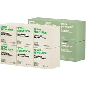 Green Generation Bamboo Facial Tissues Cube Boxes - 3-Ply, 70 Sheets/Box, 12 Multicolor Face Tissue Boxes, 840 Unscented Organic Soft Paper Facial Tissuefor Daily Use - Hypoallergenic,FSC Certified
