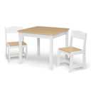 Delta Children My Size Kids Wood Table and Chair Set (2 Chairs Included) - Ideal for Arts & Crafts, Snack Time, Homeschooling, Homework & More, Bianca White/Natural