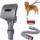 Groom Tool Attachments Brush&Extension Vacuum Hose Compatible with Dyson V8 V7 V10 V11 V12 V15 Vacuum Cleaner with Quick Release Converter Adapter Dog Pet Groom Tool(Brush&Extension Hose&Trigger Lock)