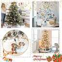 White Tree Skirts 24 Inches Plush Christmas Tree Skirt Small Faux Fur Tree Mats for Small Trees Xmas Party Holiday Decorations