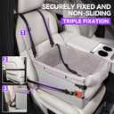 Dog Car Seats for Small Medium Dogs,PU Leather Car Seat Boosters,Foldable Puppy Cat Carseats (Grey, Small Dog)