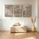 Extra Large Wall Art Framed Vintage Tree Sketch Antique Botanical Forest Prints Rustic Farmhouse Nature Decor for Living Room Bedroom Office 24"x36" Set of 3