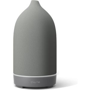 Aromatherapy Essential Oil Diffuser,9 Colors Mood Light,4 Timer Stone Diffuser Living Room (Grey)