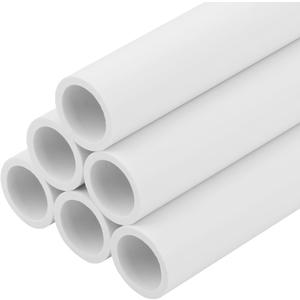 6Pcs 1/2 Inch PVC Pipe 17" Long Sch40 Industrial Pipes for Home DIY, Greenhouse, Garden, Farm, Workshop, Furniture Grade, White (0.50" x 17"L)