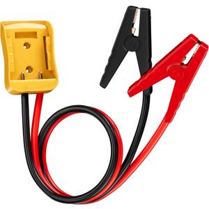 RVBOATPAT Jumper Cables Clamps Compatible with D.ewalt 20V Battery Jump Starter, 2FT 8AWG Silicone Wire Car Battery Jumper Cable with Adapter, Automotive Booster Cable for Lawn Mower Tools