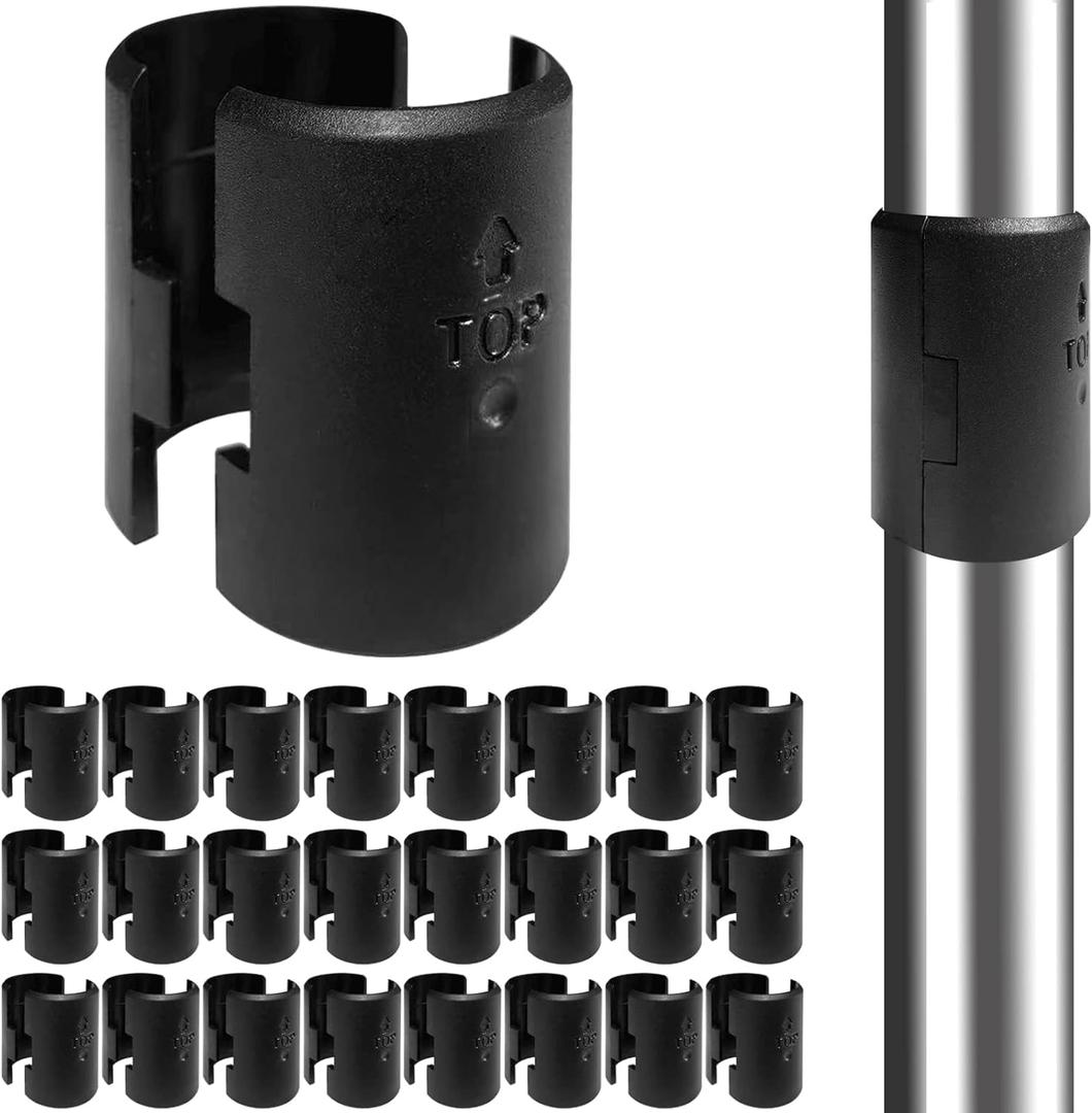 Wire Shelf Clips - 36 Pack Plastic Metal Shelf Clips, 1 Inch Wire Shelf Clips for 1" Post, Black Wire Shelving Clips- Shelving Sleeves Replacements for Wire Shelving System (18 Pairs)
