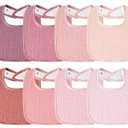 Kewlife gift Muslin Baby Bibs 8-Pack Baby Drool Bandana Bibs for Baby Girls Boys Infant Newborn Toddler Drooling and Teething (Blush Pink)