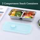 Grab and Go Snack Containers, Reusable Double Compartment Snack Containers-Stainless Steel Condiment Box with Lids for Outdoor Camping Food Storage (2)