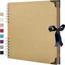 Scrapbook Album 10x10 Inch - Hardcover Kraft Paper Photo Album with 80 Pages, Memory Book for Wedding, Anniversary, Family, Christmas, Baby Shower, Ideal for Preserving Precious Moments (Brown)