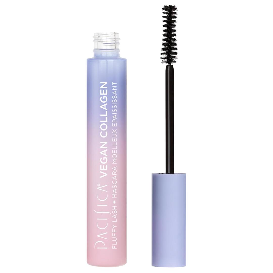 Pacifica Vegan Collagen Fluffy Lash Mascara  Black Thickening & Lengthening Mascara with Plant Fibers, Full Fluffy Lashes, Vegan & Cruelty-Free, 0.24 oz (0.24 Ounce (Pack of 1))